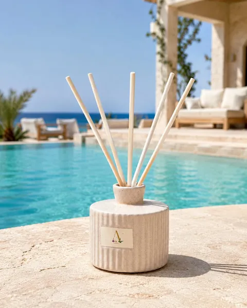 Aromatica Pottery Reed Diffuser by the pool